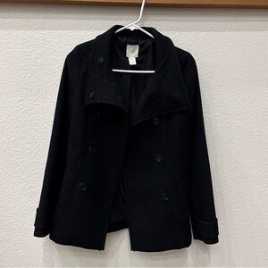 H&M Elegant Black Peacoat for Women size 2